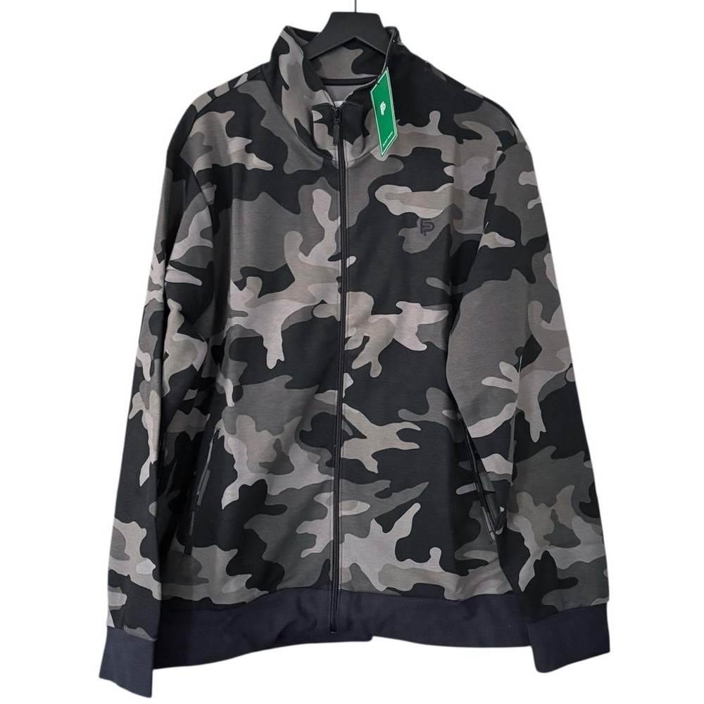 Flint Park Men’s Court Jacket in Black Camo Size 2XL New Full Zip